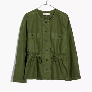 Madewell Olive Utility Jacket with Button Front
